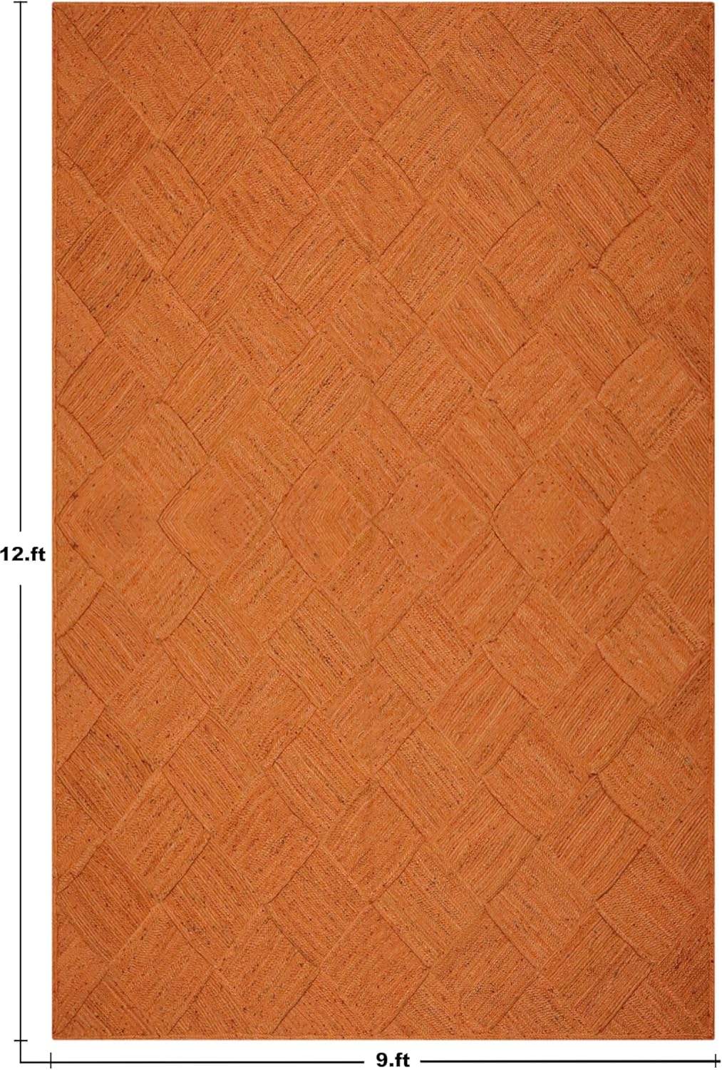 Hand Braided Jute 4 Ft Square Kilim Rug Flatweave Pink Geometric Pattern Jute Sisal Rug, Thick 0.27 Inch Indoor Outdoor Carpet for Kitchen, Bedside, Yoga Mat - Colors B