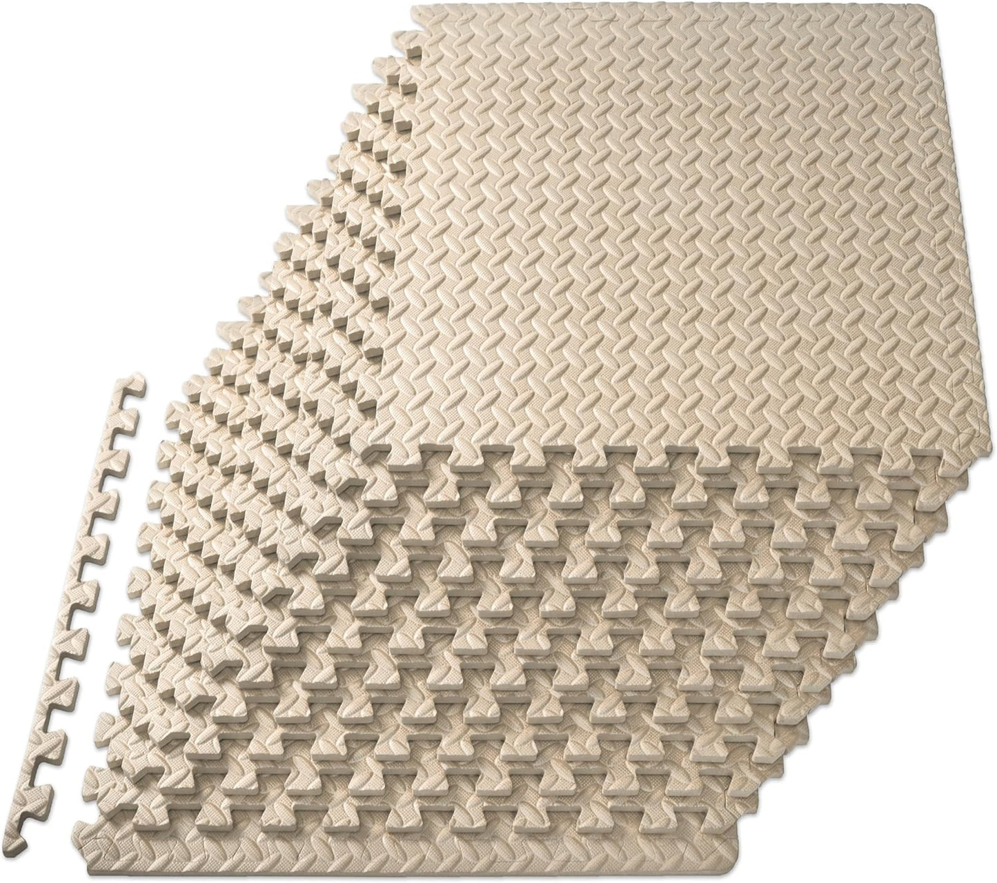 ProsourceFit Exercise Puzzle Mat ½-inch, EVA Interlocking Foam Floor Tiles for Home Gym, Workout Equipment, Kids Play Areas, Black, 48 SQ FT - 12 Tiles