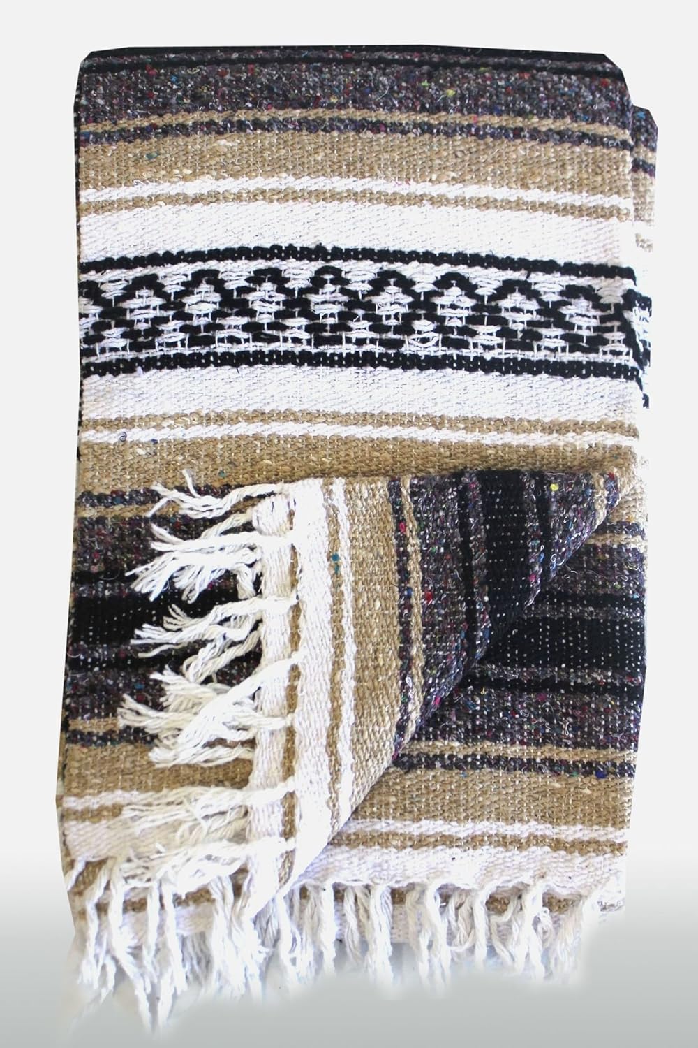 Del Mex Classic Mexican Blanket, Large Authentic Woven Falsa Throw (70"x50"), Artisan Southwest Décor for Beach, Yoga, Outdoors (Lavender)
