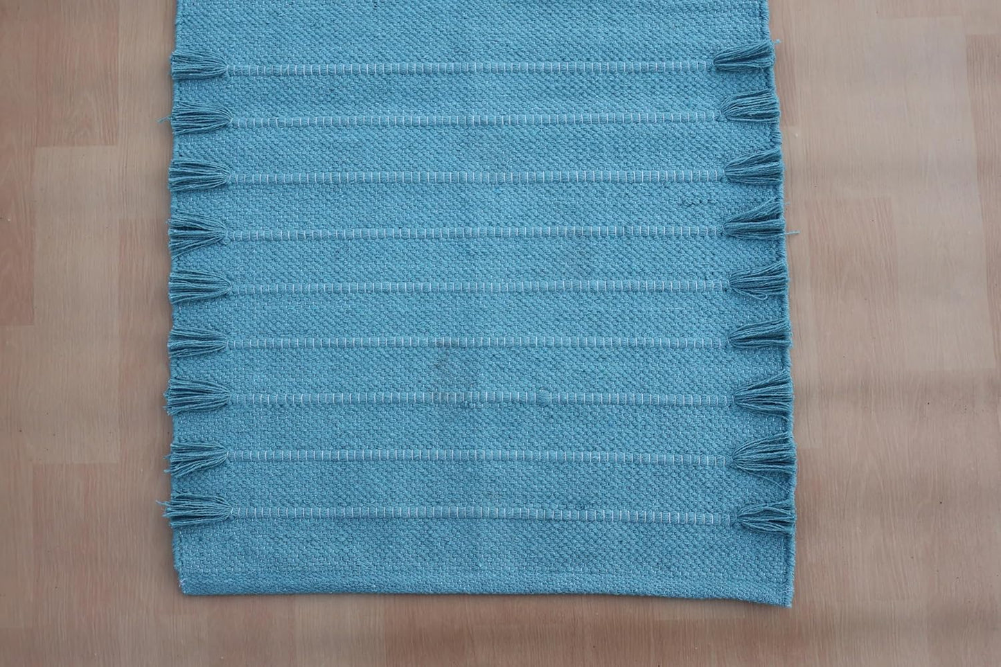 Jaipur Art & Rugs Cotton Yoga Rug - Eco-Friendly Hand-Woven Thick Mat (24”x72”x5mm) for Everyday Fitness at Home - Comfortable & Extra-Long - Colors B