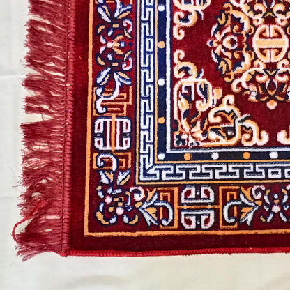 Pooja Aasan in Velvet for puja and Yoga Meditation Rug, Prayer Mattress Mat 1 Pcs (24" inch) Multi Purpose Pooja Cloth Aasan, Car Seat Cover, Sofa Set, Laptop Ethnic Design Home Decor Mat Rug Carpet