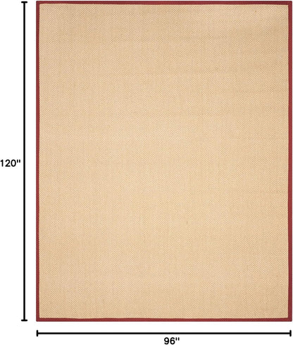 SAFAVIEH Area Rug 11x15 - Natural Fiber Collection - Large - Maize & Linen Color, Sisal, Woven Design with Border (NF141B) - Colors A