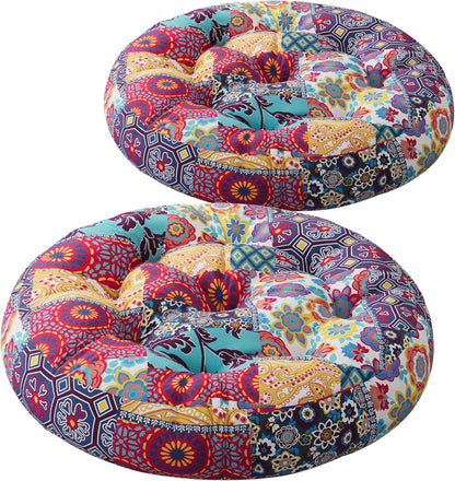 Codi Boho Floor Pillow, Large Meditation Cushion for Adults, Square Pillows Seating for Yoga Living Room Tatami Sitting Home Decor, Memory Foam Added, 22x22 Inch, Multi Patchwork