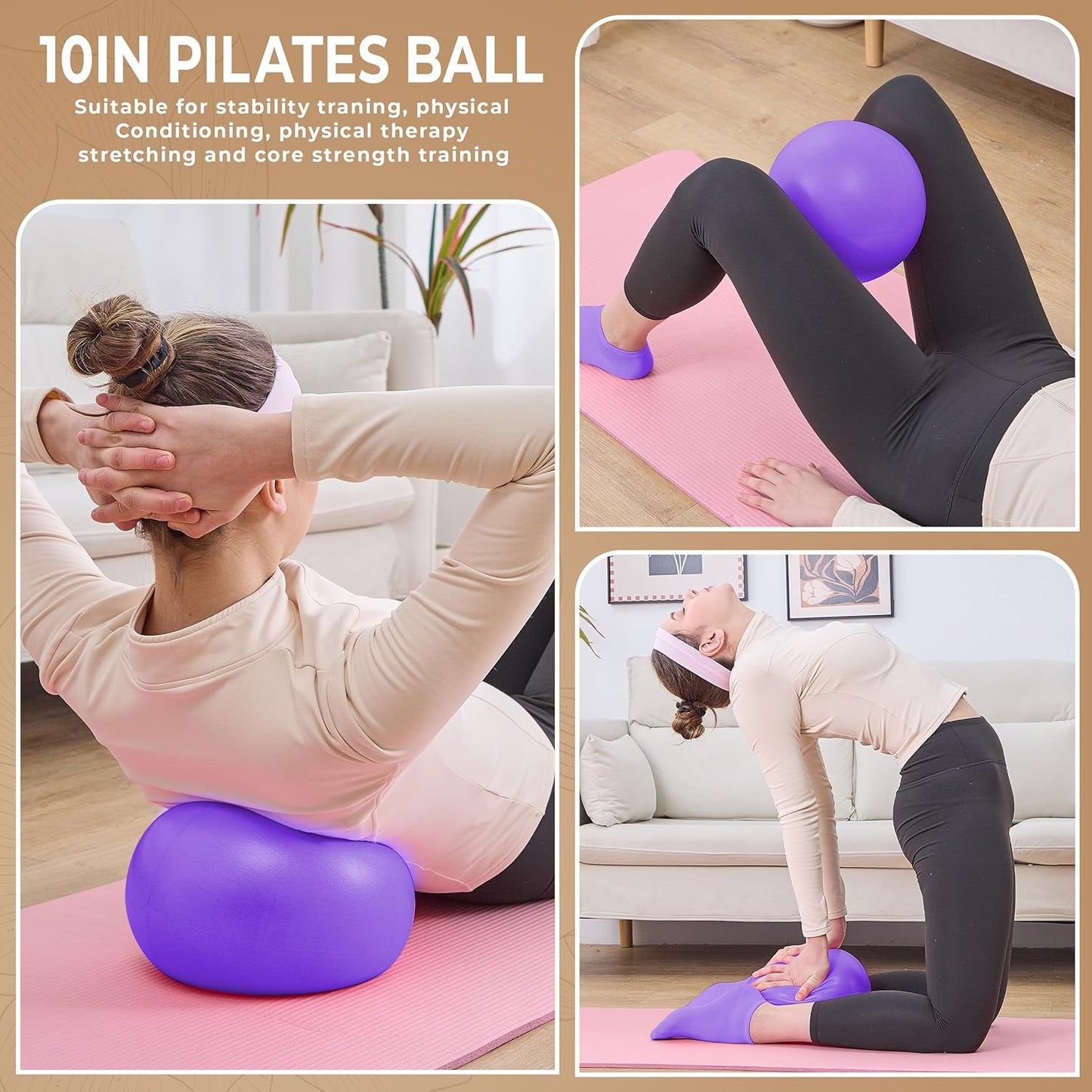 Pilates Kit for Women – 16PCS Home Pilates Workout Kit for Beginners, Pilates Ring Set with Ball, Resistance Bands & Accessories, Full Body Toning Equipment for Home Workouts