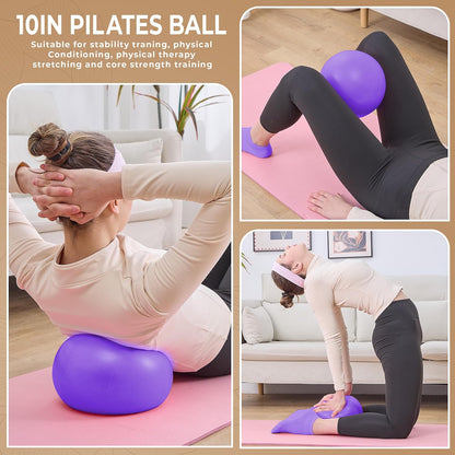 Pilates Kit for Women – 16PCS Home Pilates Workout Kit for Beginners, Pilates Ring Set with Ball, Resistance Bands & Accessories, Full Body Toning Equipment for Home Workouts