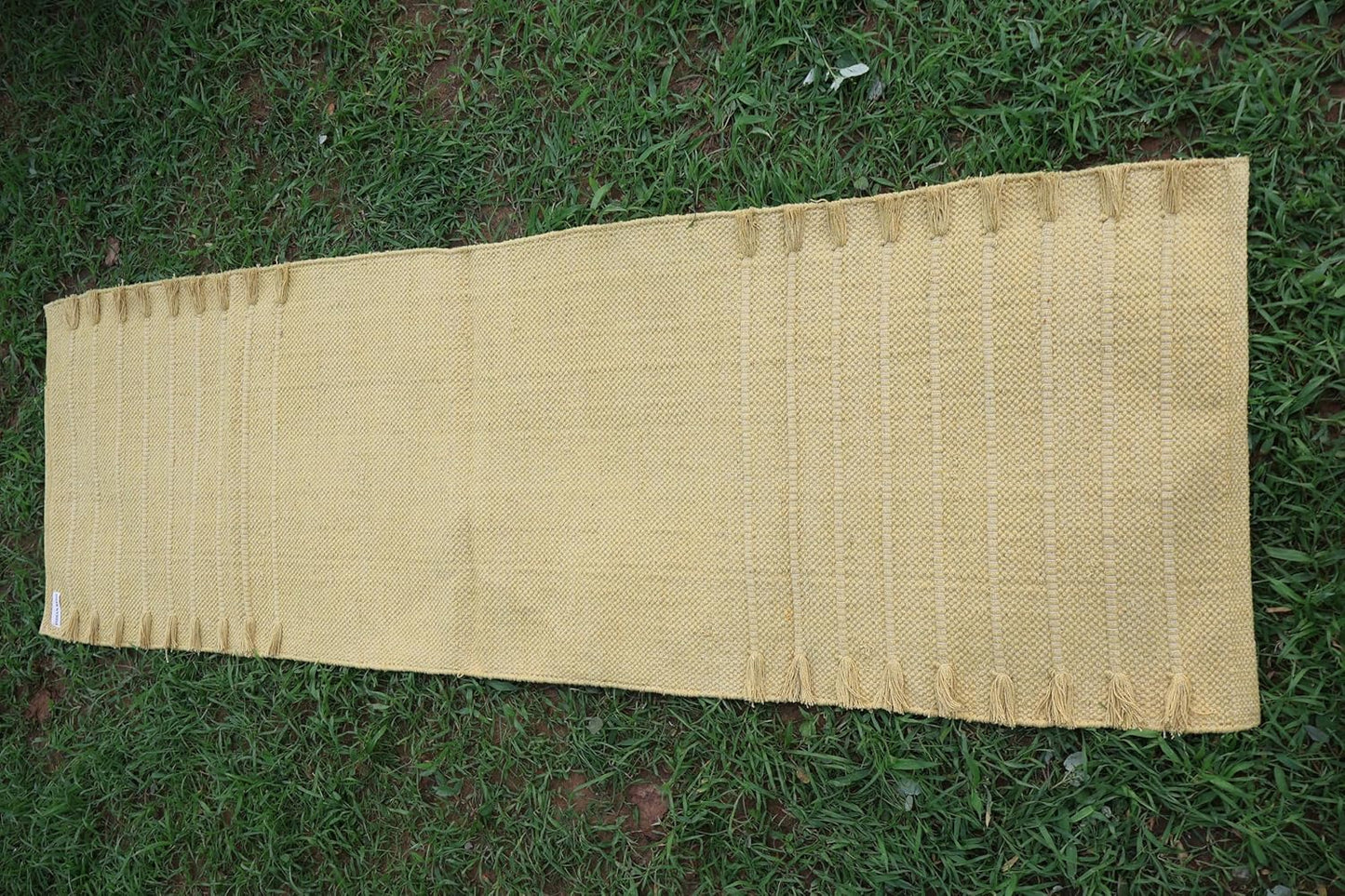EcoComfort Cotton Yoga Mat - Hand-Woven, Extra-Thick for Ultimate Home Fitness - Durable & Stylish Yoga Rug (24”x72”x5mm)