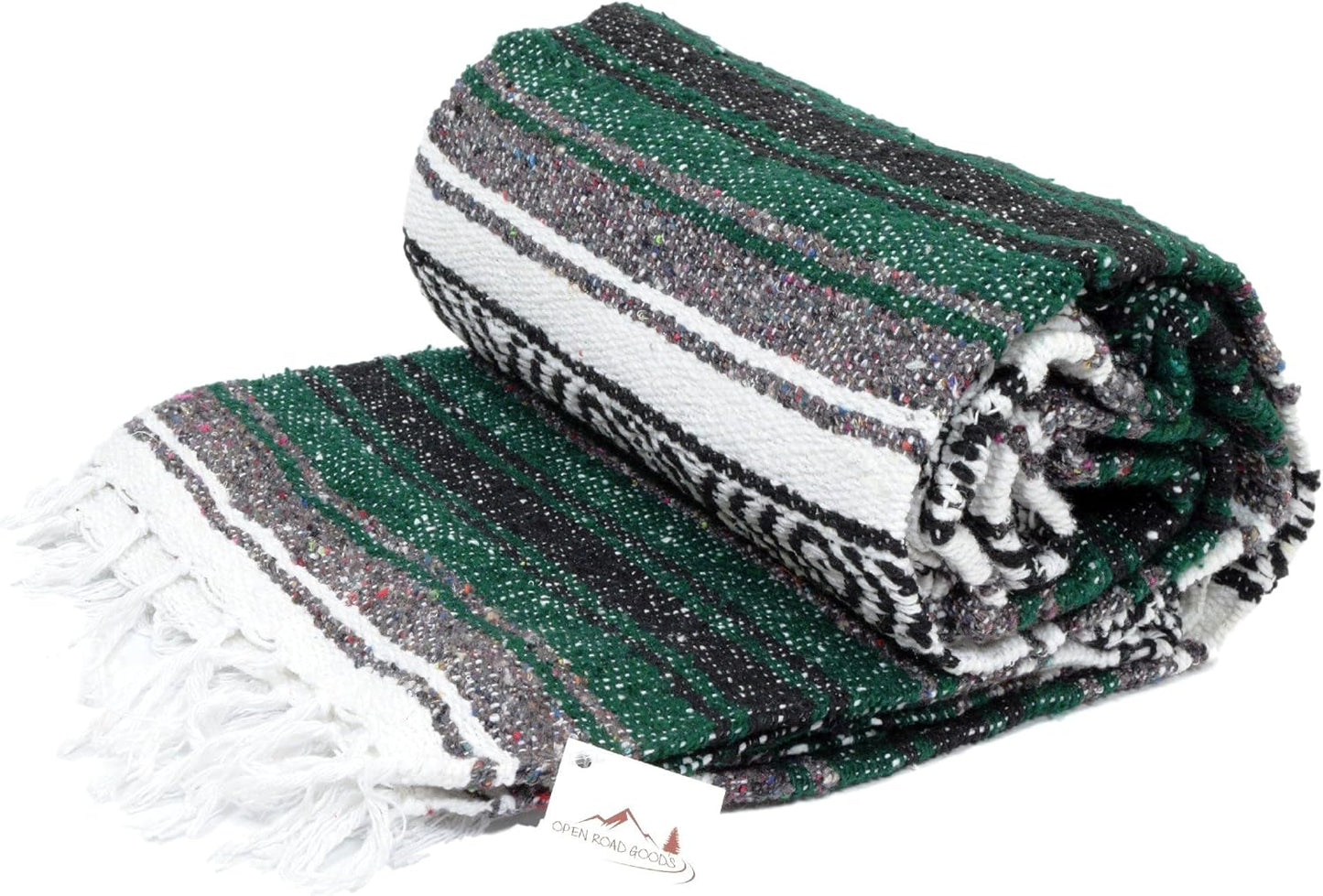 Open Road Goods Blue Mexican Blanket - Authentic Serape Falsa Blanket - Handmade