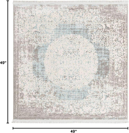 Unique Loom New Classical Collection Area Rug - Olwen (4'Round, Purple/ Gray)