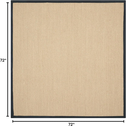 SAFAVIEH Area Rug 11x15 - Natural Fiber Collection - Large - Maize & Linen Color, Sisal, Woven Design with Border (NF141B) - Colors A