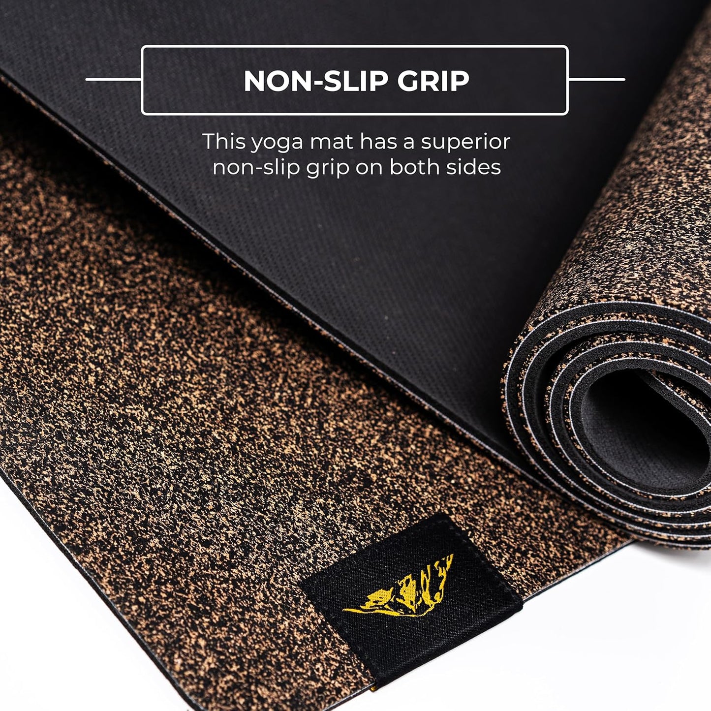 Mount Adams 4-Pack Granite XL Heavy Yoga Mat, 72” x 26” Cork and Natural Rubber Exercise Mat, 5mm Thick Workout Mat, Wet or Dry Non Slip Mat, Heavyweight Extra Large Gym Mat for Fitness or Pilates