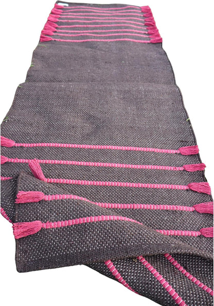 Cotton Organic Yoga Mat - Eco-Friendly Hand-Woven Rug - Handloom Foldable Yoga Mat for Everyday Fitness Maditation Rug - (24”x72”)