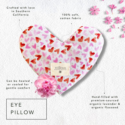 Stillnus Weighted Heart Eye Pillow with Organic Lavender & Flaxseed – Relaxation Gift for Women, Meditation Tool, Mindful Rest, Cooling Eye Mask, Wellness Self-Care Kit