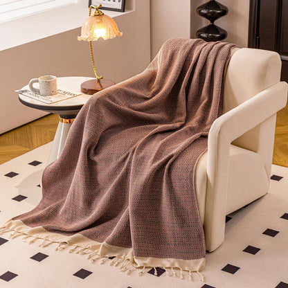 Peshtemania Premium Cotton Throw Blanket, 50x60 inches, Light Blue, Turkish Herringbone, Farmhouse Decor, Yoga Blanket, Picnic Blanket