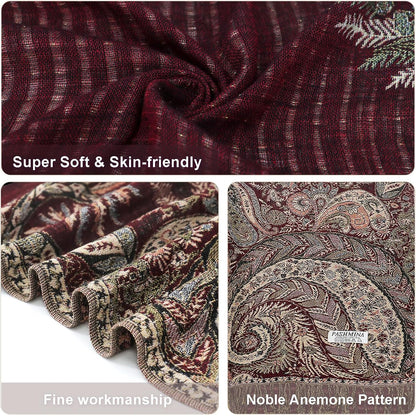 vimate Silky Paisley Pashmina Shawl Scarf-Women's Soft Double-side Jacquard Pashminas Wrap for Evening Dress Travel Shawl