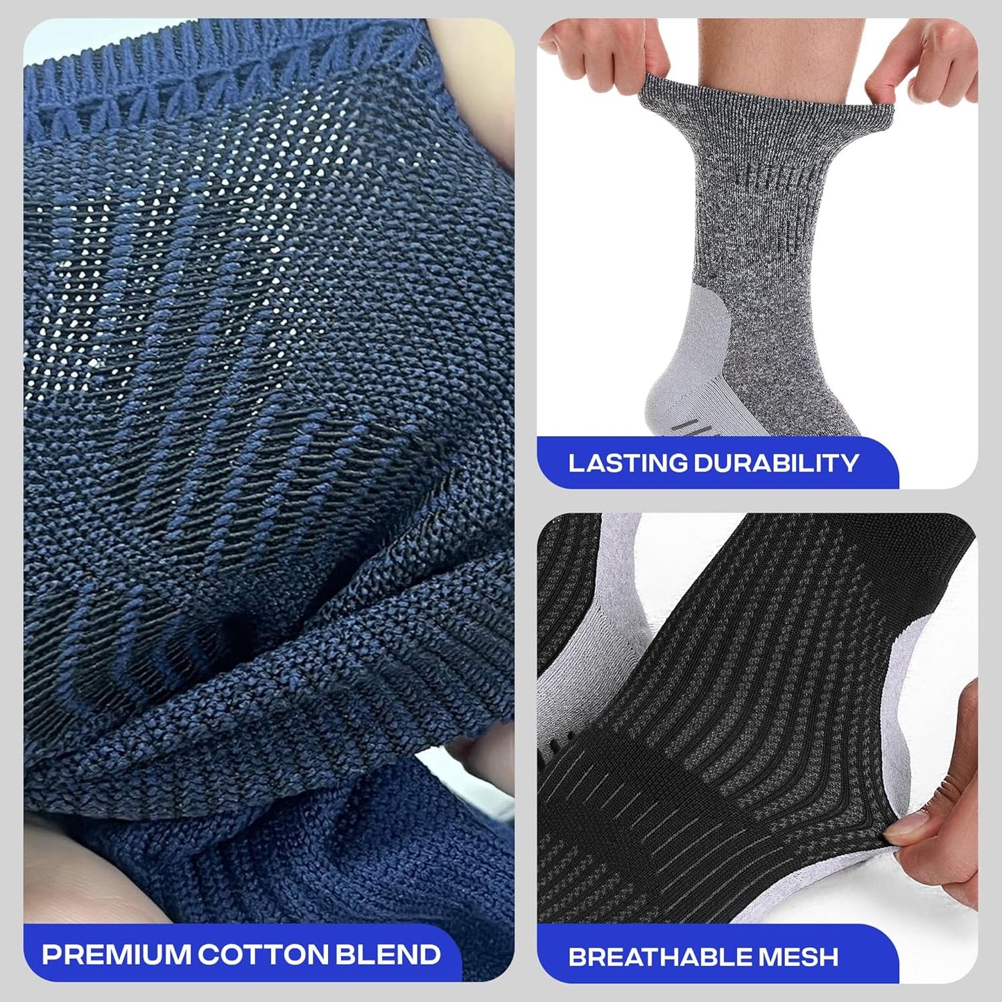 COOLMATE Mens Grip Socks Men Non Slip Size 6-10-13-14, Non Slip Pilates Yoga Socks for Men with Grips, Gifts for Men