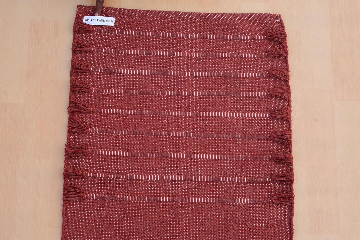 Jaipur Art & Rugs Cotton Yoga Rug - Eco-Friendly Hand-Woven Thick Mat (24”x72”x5mm) for Everyday Fitness at Home - Comfortable & Extra-Long - Colors B