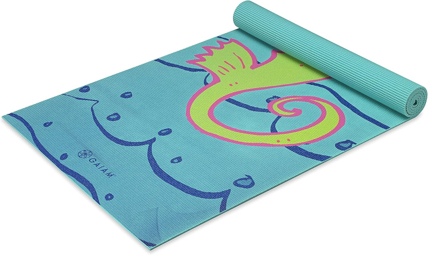Gaiam Kids Yoga Mat Exercise Mat, Yoga for Kids with Fun Prints - Playtime for Babies, Active & Calm Toddlers and Young Children
