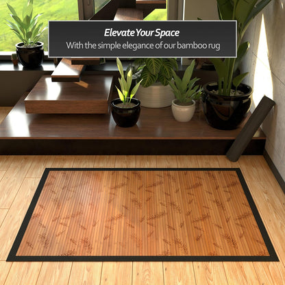 Red Lantern Bamboo Rug - Little Leaf - 4' x 6'