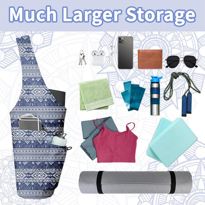 Yoga Bag for Women, Large Yoga Mat Bag Tote Carrier with Wet Dry Pocket, Water Bottle Holder & Adjustable Strap, Fits 1/2" Thick Yoga Mat for Gym, Pilates, Travel, Work