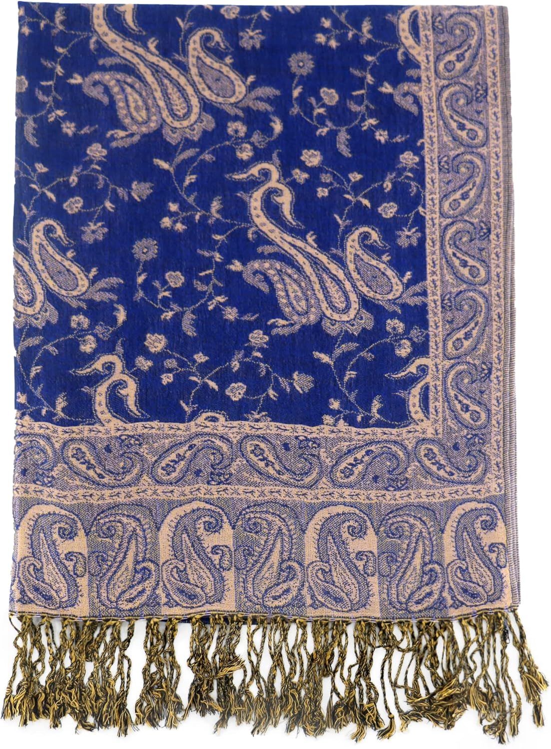 Ciormis Two Tone Silky Paisley Pashmina Shawl Scarf,Soft Women's Rave Jacquard Pashminas Wrap Scarves