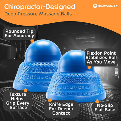 Acumobility Massage Ball Roller 2 Pack - Trigger Point - Massage Balls Massage Roller Ball - Foot Massage Ball - Physical Therapy Ball