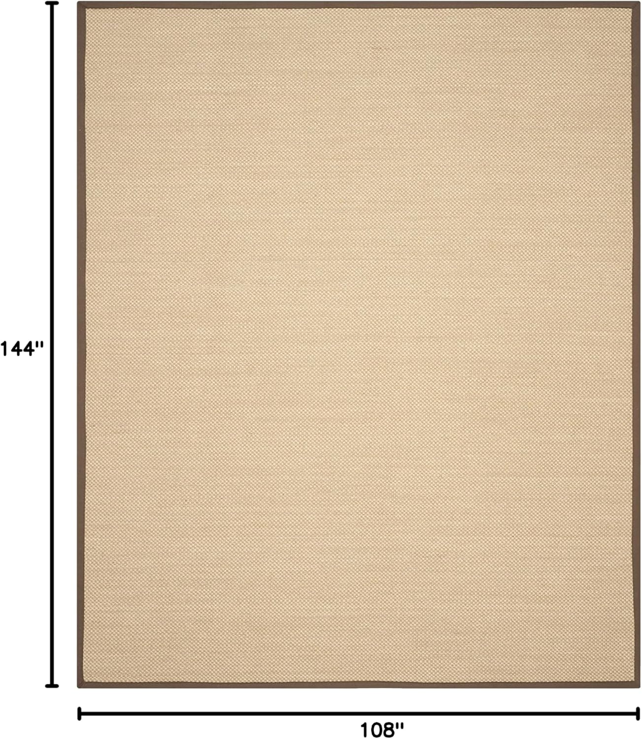 SAFAVIEH Area Rug 11x15 - Natural Fiber Collection - Large - Maize & Linen Color, Sisal, Woven Design with Border (NF141B) - Colors A