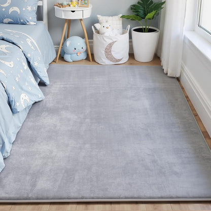 Large Thick Baby Play Mat for Floor,Padded Foam 59x79 Playpen Mat,Soft Support&Plush Feel Nursery Kids Rug,Non Slip for Toddler,Infants,Kids Playroom,Yoga,Baby Crawling,Tummy Time (Light Grey)