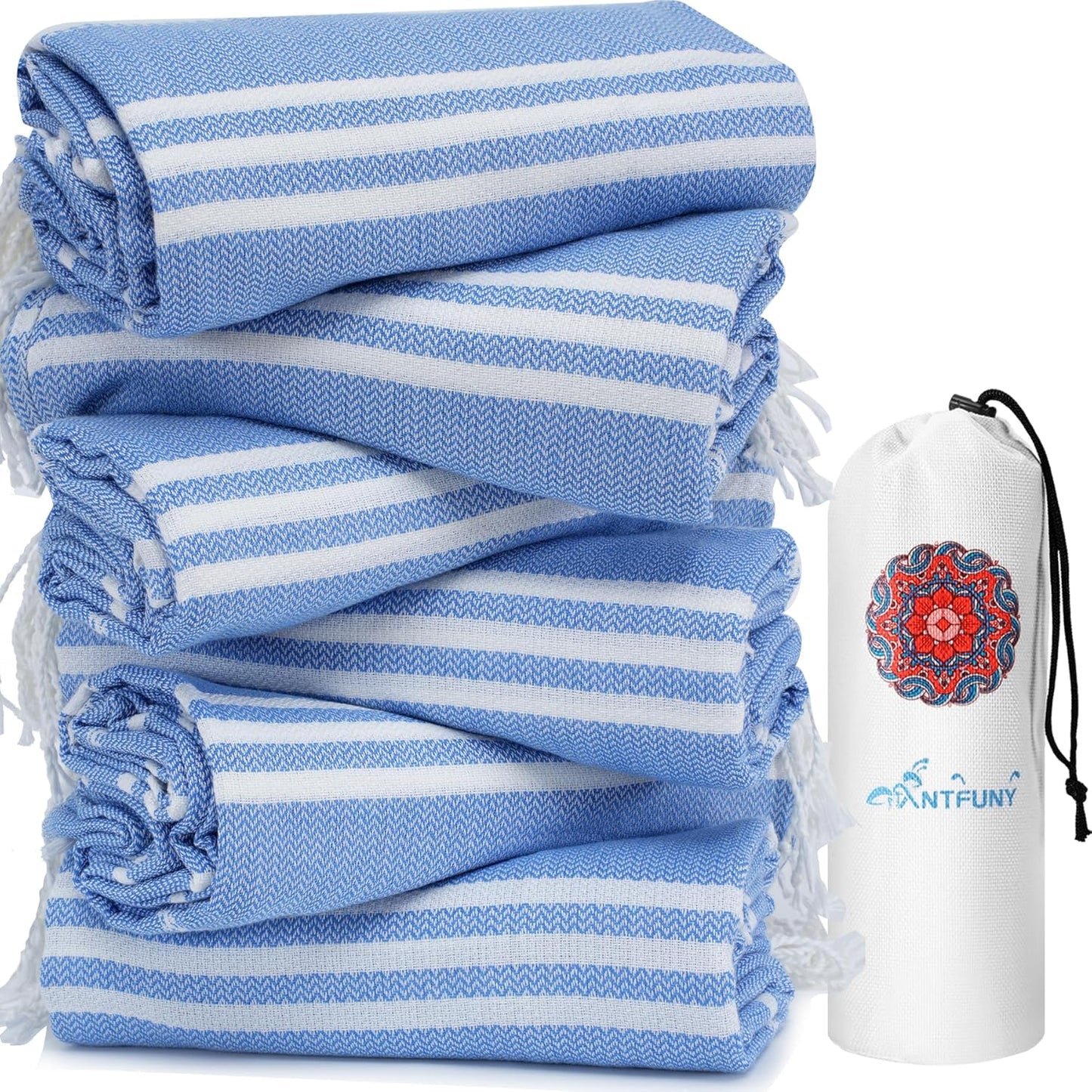 Antfuny Turkish Beach Towels Vacation Essentials Quick Dry Sand Free Oversized Bath Pool Swim Towel Extra Large XL Blanket Adult Travel Cruise Accessories Must Haves Clearance Stuff Necessities - Colors A