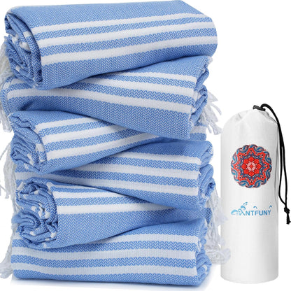 Antfuny Turkish Beach Towels Vacation Essentials Quick Dry Sand Free Oversized Bath Pool Swim Towel Extra Large XL Blanket Adult Travel Cruise Accessories Must Haves Clearance Stuff Necessities - Colors A