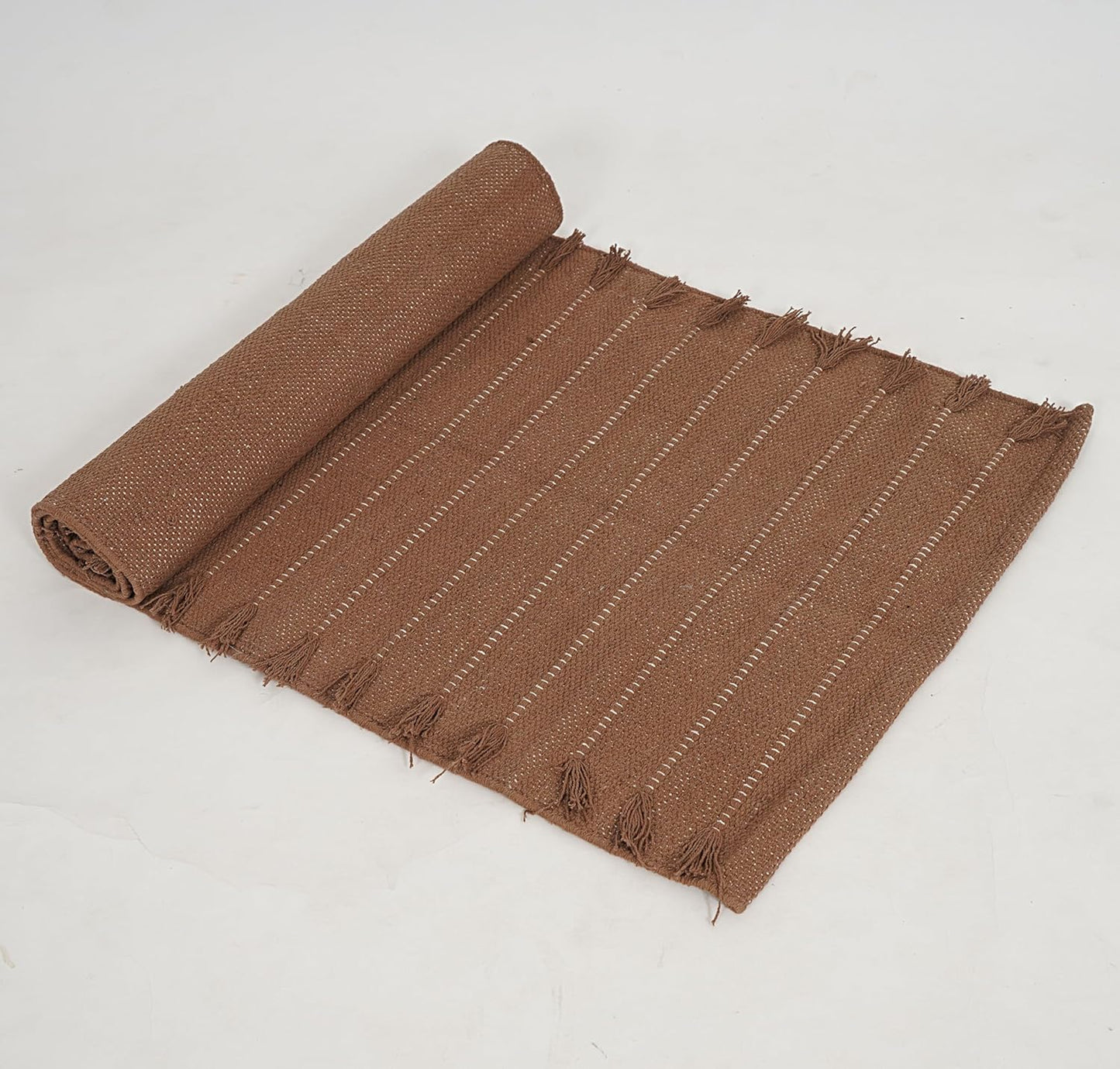 Indian Handmade 100% Organic Cotton Yoga Mat, Hand Woven Rug, Yoga Mat For Everyday Fitness at Home Comfortable Foldable Long Mat