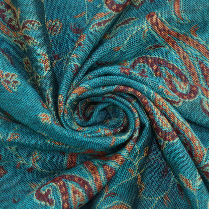 Ciormis Two Tone Silky Paisley Pashmina Shawl Scarf,Soft Women's Rave Jacquard Pashminas Wrap Scarves
