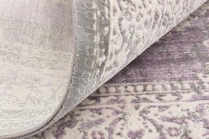 Unique Loom New Classical Collection Area Rug - Olwen (4'Round, Purple/ Gray)