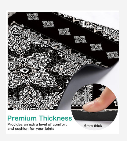 Non Slip Yoga Mat TPE Workout Mat for Men Women, Thick Workout Mat with Carrying Strap, Fitness Mats for Exercise, Yoga, Fitness, Pilates, Floor Workouts (72" x 24" x 6mm)