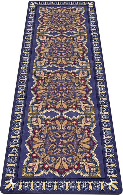 nuveti Yoga Mat Print Extra Thick TPE Non Slip Fitness Exercise Mat with Carrying Bag,72"x24" Extra Thick 6MM Exercise & Workout Mat for Yoga, Pilates Fitness and Floor Exercises - Colors B