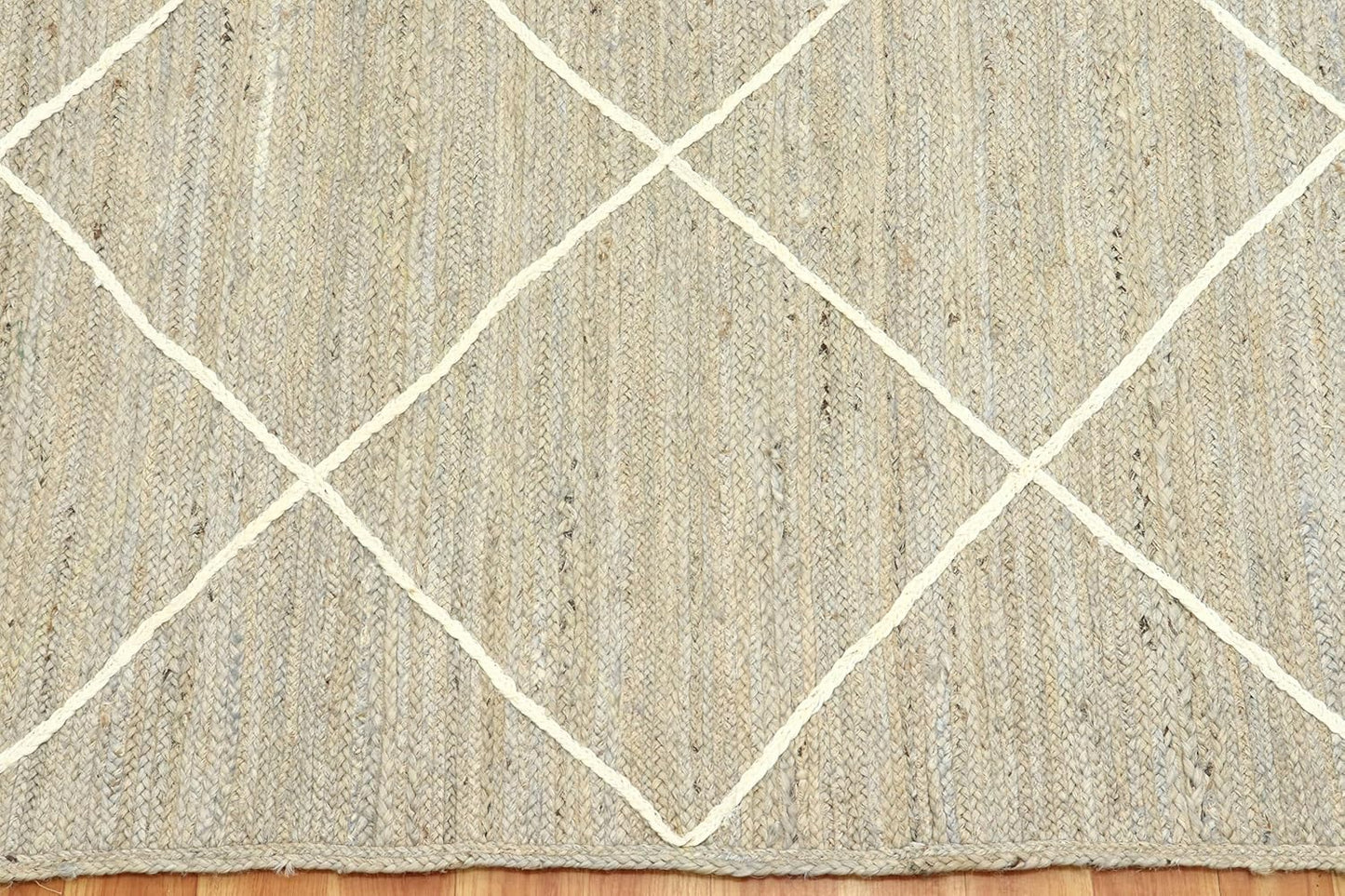 Heavy Material Hand Braided Jute 3x5 Natural Jute Beige Multi Geometric Design Hand Woven Rug Flatweave Area Carpet Indoor Outdoor Rugs for Kitchen Garden Yoga Mat - Colors A