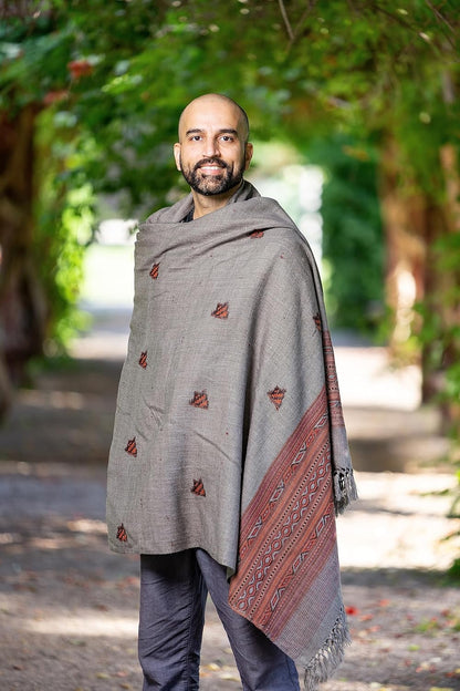 Exotic Vegan Meditation Shawl - Large Unisex Prayer Wrap, Oversize Scarf & Versatile Indian Style Blanket