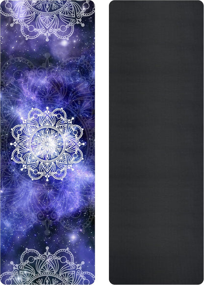 Non Slip Yoga Mat TPE Workout Mat for Men Women, Thick Workout Mat with Carrying Strap, Fitness Mats for Exercise, Yoga, Fitness, Pilates, Floor Workouts (72" x 24" x 6mm)