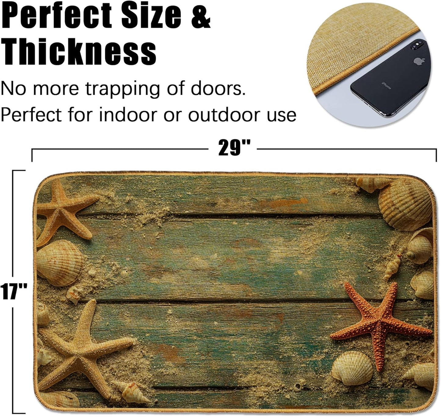 Doormat Yoga Frog Front Door Mat Indoor Outdoor Entrance,Pink Lotus Flower Door Mat Waterproof Low Profile All-Season,Easy Clean Patio Porch Entryway Floor Rug 17x29 Inch