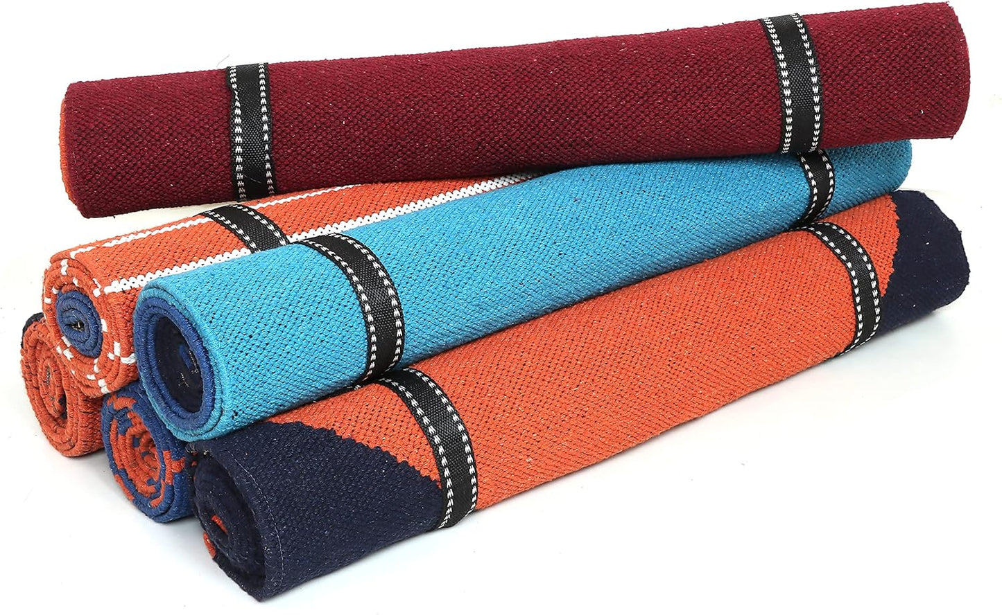 KD Yoga Rug Mat Convert Plastic Yoga Mat to Eco Friendly 100% Cotton Gripping with Corner Pocket