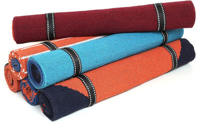 KD Yoga Rug Mat Convert Plastic Yoga Mat to Eco Friendly 100% Cotton Gripping with Corner Pocket