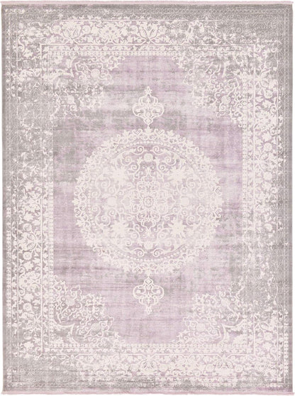 Unique Loom New Classical Collection Area Rug - Olwen (4'Round, Purple/ Gray)
