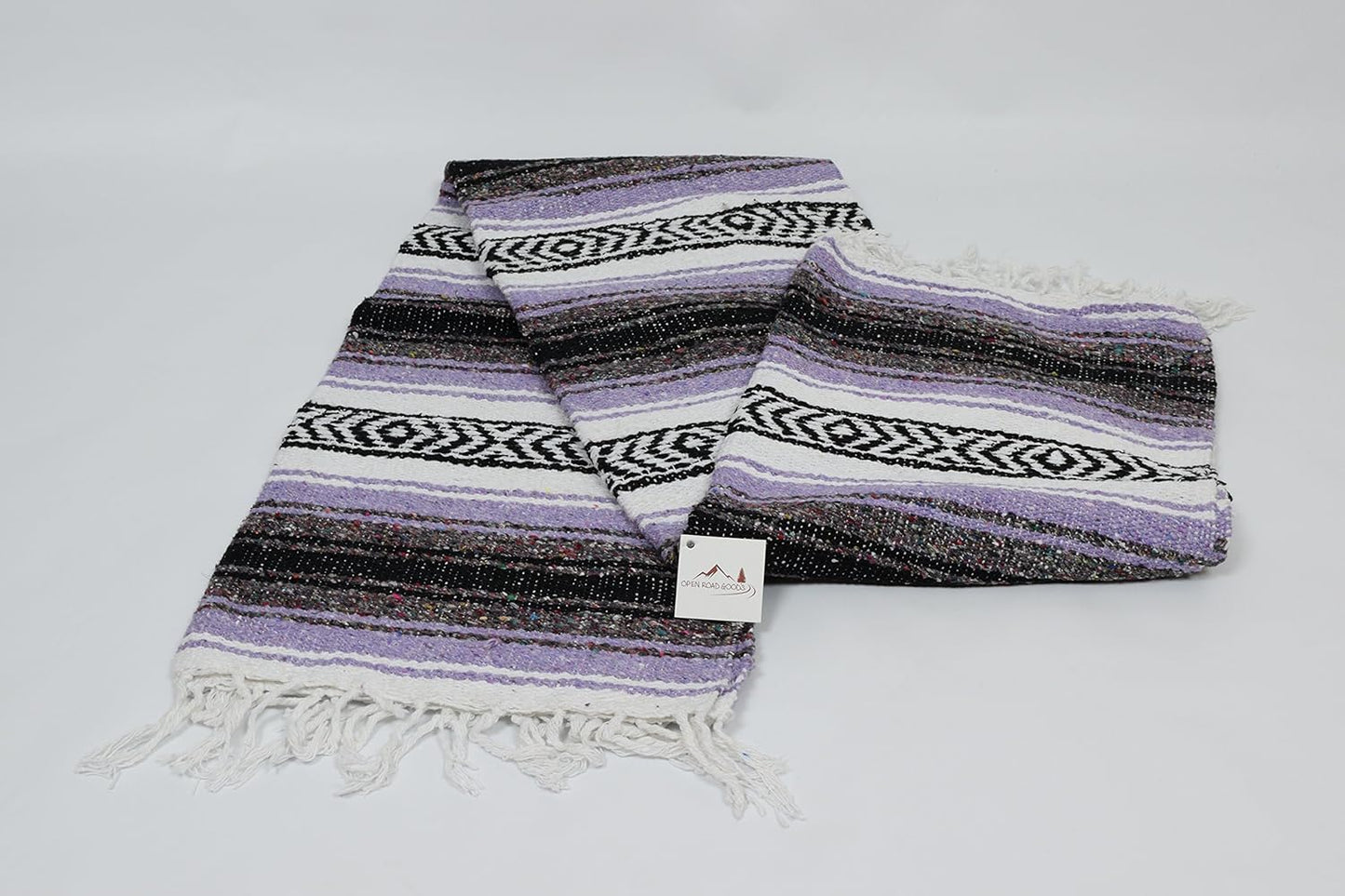Open Road Goods Blue Mexican Blanket - Authentic Serape Falsa Blanket - Handmade