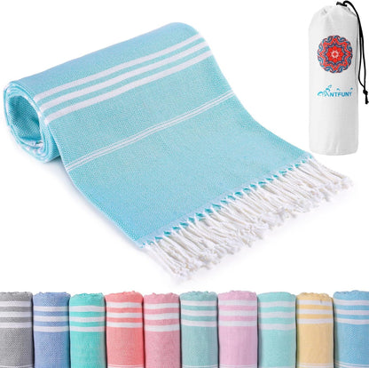 Antfuny Turkish Beach Towels Vacation Essentials Quick Dry Sand Free Oversized Bath Pool Swim Towel Extra Large XL Blanket Adult Travel Cruise Accessories Must Haves Clearance Stuff Necessities - Colors C