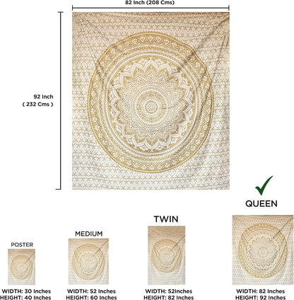 raajsee Indian Cotton Green Tapestry Mandala Wall Hangings- Tapestry For Bedroom - Indie Wall Tapestry Hippie Room Decor - Boho Small Tapestrys Aesthetic 30x40 Inches