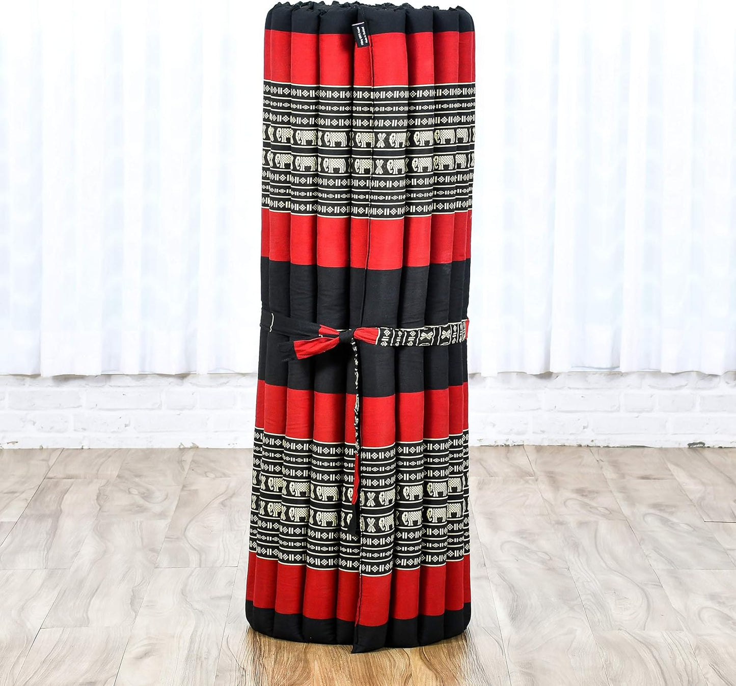 Leewadee - Kapok Roll Mat – Handcrafted Folding Sleep & Relaxation Mattress from Thailand, Ideal as Guest Bed, Camping Mat, Yoga Mat or Traditional Futon, 75 x 39 inches, Anthracite