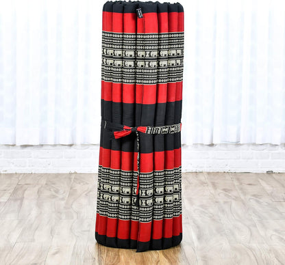 Leewadee - Kapok Roll Mat – Handcrafted Folding Sleep & Relaxation Mattress from Thailand, Ideal as Guest Bed, Camping Mat, Yoga Mat or Traditional Futon, 75 x 39 inches, Anthracite