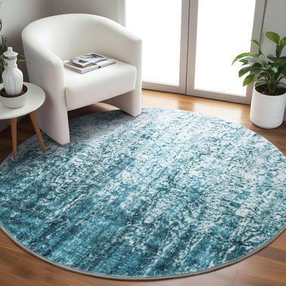 Carvapet 4ft Washable Round Rugs, Modern Abstract Circle Rug, Non Slip Rubber Backing Foldable Low Pile Carpet for Living Room Bedroom, 4ft Red/Orange Rug