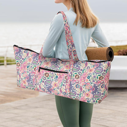 Boulder Bee | Yoga Mat Bag | Large Yoga Mat Carrier with Wet Pocket | Yoga Gifts | Gym Tote Bag for Women