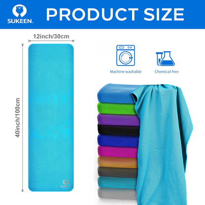 Sukeen [4 Pack Cooling Towel (40"x12"), Soft Breathable Chilly Microfiber Towel for Yoga,Sport,Running,Gym,Workout,Camping,Fitness,Workout & More Activities