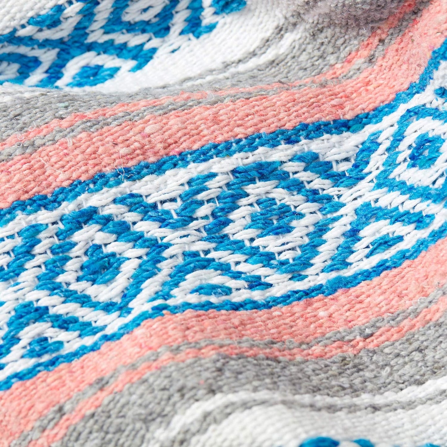 Mexican Blanket by Laguna Beach Textile Co - Beach, Yoga, Camping, or Decorative Throw Blanket - Traditional Handmade Serape (Ivory)